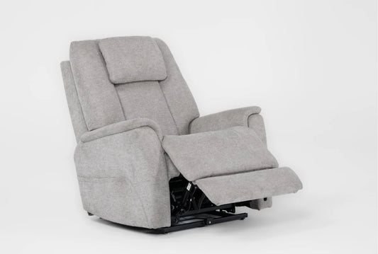 Repose Grey Flexsteel Zecliner 40" Large Power Zero Gravity Dual Motor Lift Sleeping Recliner With Power Headrest Power Lumbar USB Heat & Massage