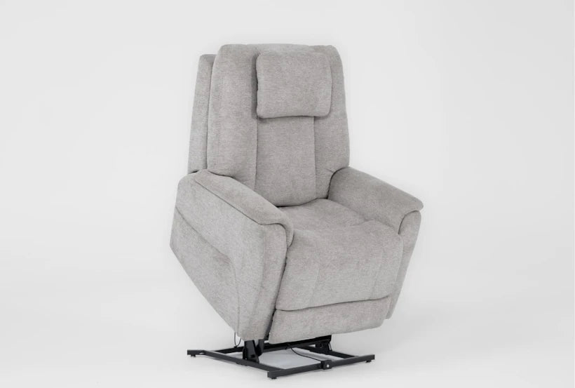 Repose Grey Flexsteel Zecliner 40" Large Power Zero Gravity Dual Motor Lift Sleeping Recliner With Power Headrest Power Lumbar USB Heat & Massage