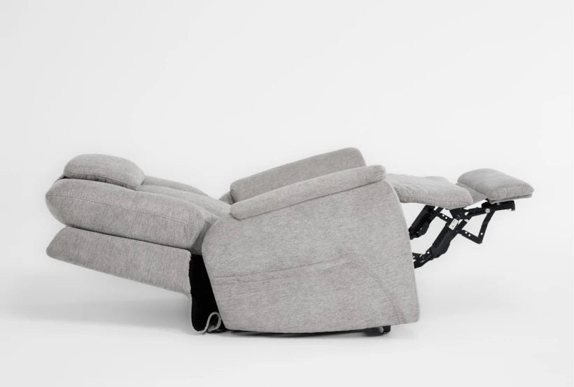 Repose Grey Flexsteel Zecliner 40" Large Power Zero Gravity Dual Motor Lift Sleeping Recliner With Power Headrest Power Lumbar USB Heat & Massage