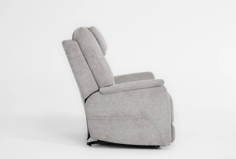 Repose Grey Flexsteel Zecliner 40" Large Power Zero Gravity Dual Motor Lift Sleeping Recliner With Power Headrest Power Lumbar USB Heat & Massage