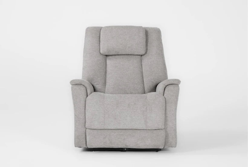 Repose Grey Flexsteel Zecliner 40" Large Power Zero Gravity Dual Motor Lift Sleeping Recliner With Power Headrest Power Lumbar USB Heat & Massage
