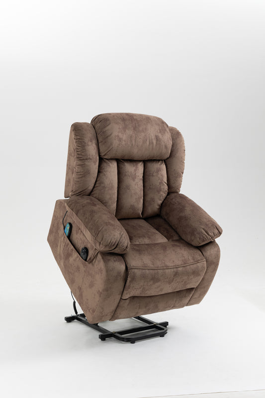 Cozy Brown Power Lift Recliner with Massage & Heat – Perfect for Mom & Dad