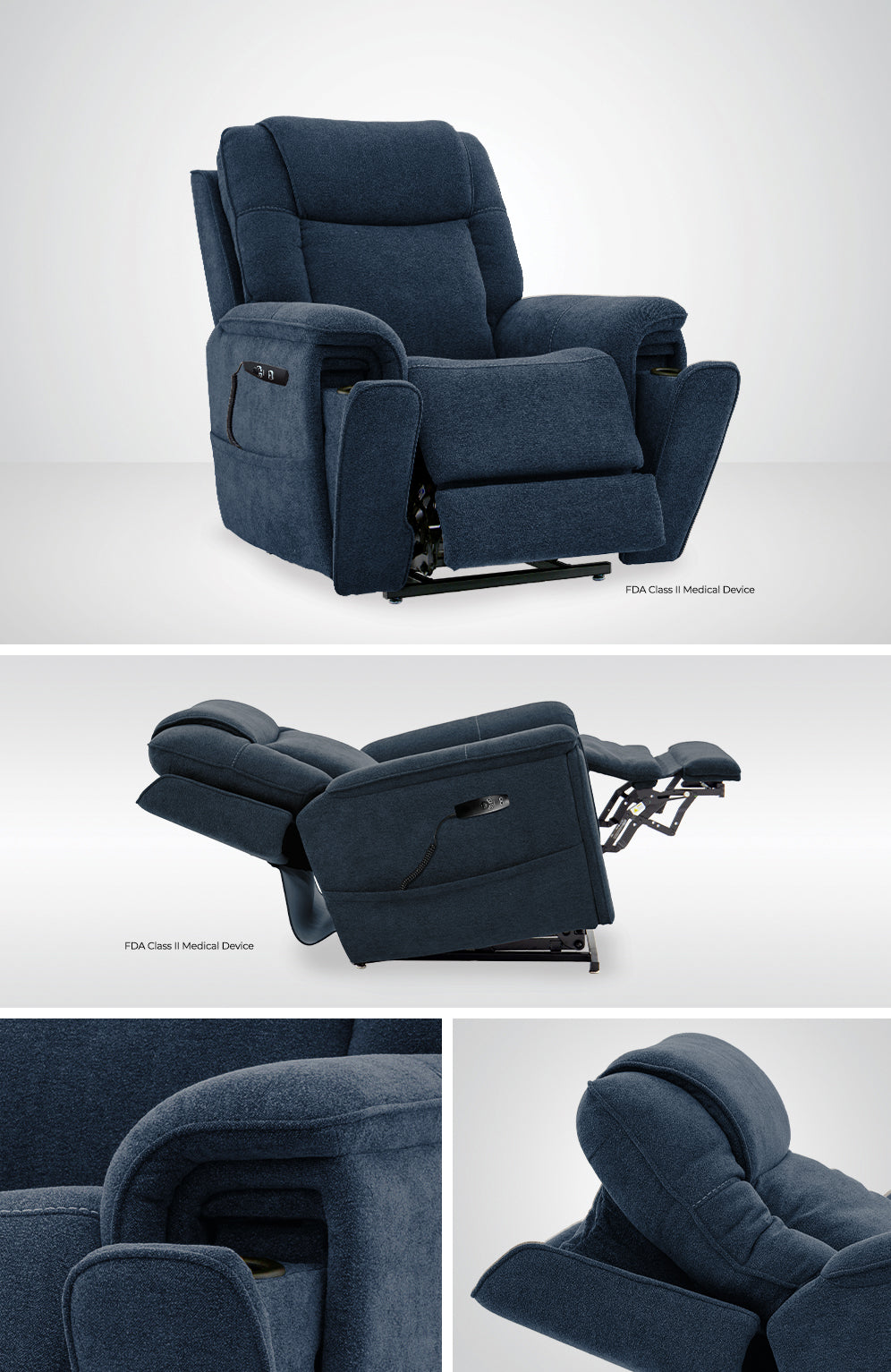 Mega Motion MM-3600 Trio Mezzo Single Motor Lift Chair with Adjustable Headrest